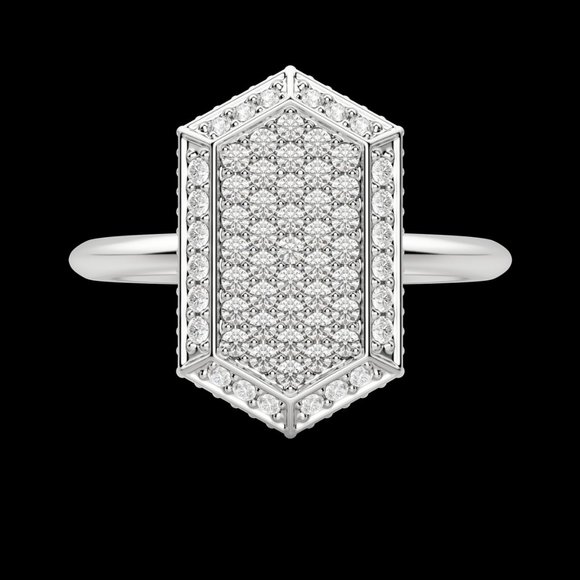 Hexagon Pavé Ring - Picture 5 of 9